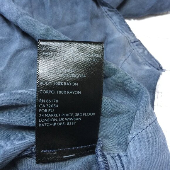 Anthropologie Silence + Noise Womens Asymmetric Hem Long Sleeve Top Small Blue - Picture 5 of 7